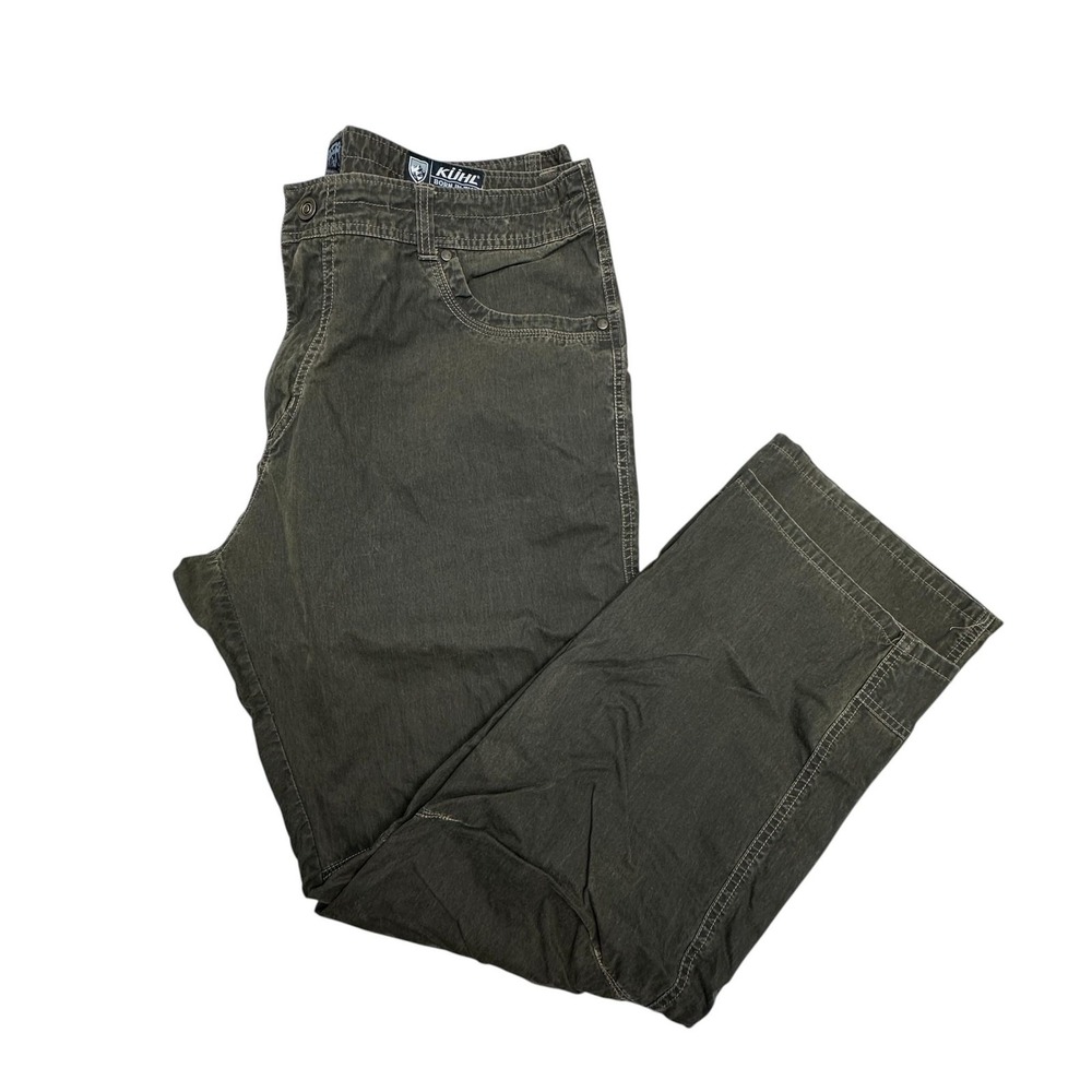 Kuhl Pants Mens 38x32 Brown Canvas Relaxed Fit Vintage Patina Dye Outdoor